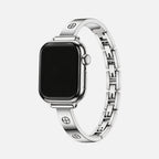 Amore Bangle Band in silver on an Apple Watch