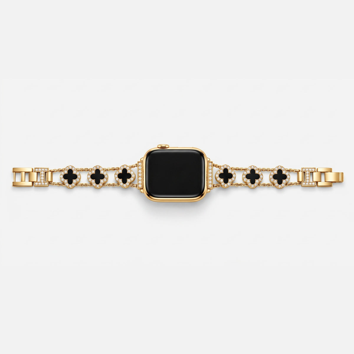Fortuna Clover Band in gold laid flat