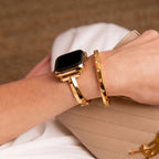 Positano Bangle Band in gold styled with bracelets