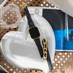 Catenina Leather Band in Gold & Black for Apple Watch