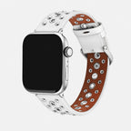 Stella Studded Leather Band in White & Silver for Apple Watch