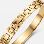 Positano Bangle Band in gold — folding clasp and links