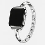 Positano Bangle Band in silver on an Apple Watch