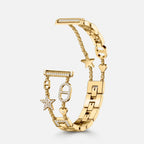 Stellina Charm Band in gold — folding clasp and links