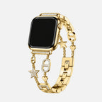 Stellina Charm Band in gold on an Apple Watch