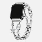 Stellina Charm Band in silver on an Apple Watch